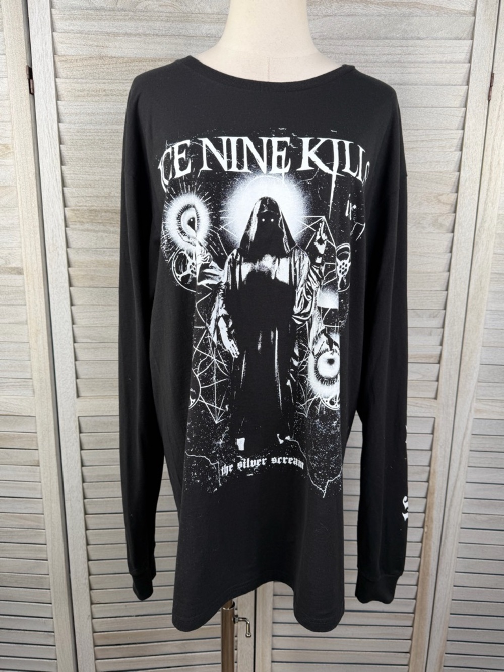 ICE NINE KILLS The Silver Scream Long Sleeve Tee Black/White-XL